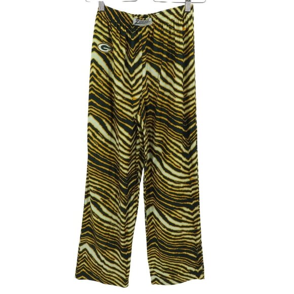 NFL Zubaz Youth Large 14/16 Yellow Green Bay Packers Zebra Pajama Pants PJs - Picture 1 of 11